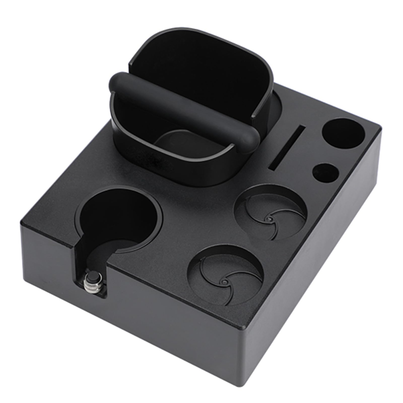 Les-Theresa Espresso Knock Box Station, Coffee Tamper Set Multifunctional Espresso Tamping Station, Coffee Knock Box Abs Espresso Tamper Station for Home Office Cafe Bar (51-54Mm)