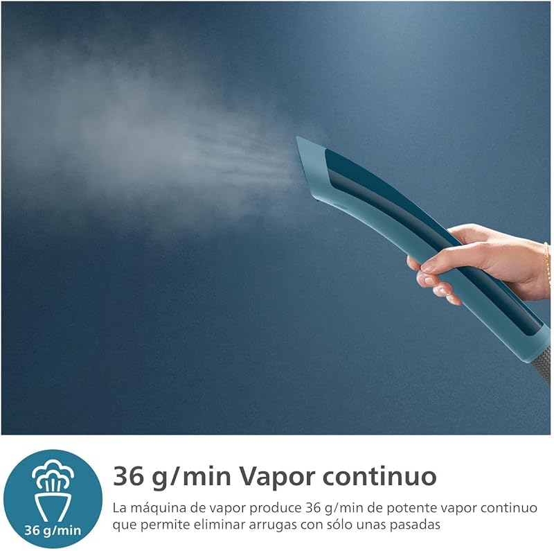 Philips Vaporizer Series 1000-1800W, tanque grande de 1,8 litros, 3 configurações de vapor, StyleBoard integrado, remoção de rugas, elimina 99,9% de bactérias e ácaros* (STE1040/20)