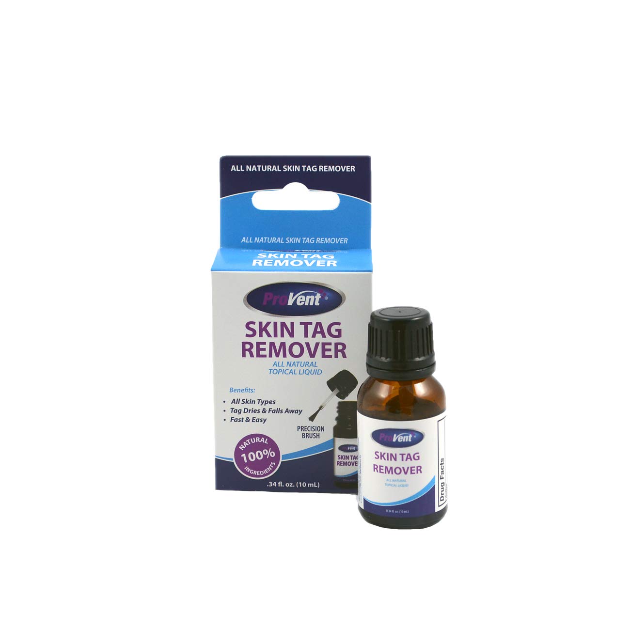 ProVent Skin Tag Remover All Natural Topical Liquid Remover, Fast and Easy. Dries Tags and Falls Away. Homeopathic Remedy 0.34 Fluid Ounce