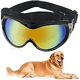HelloPet Dog Goggles Dog Sunglasses Glasses for dogs Dog Ski Goggles With UV Protection Pet Sunglasses with Adjustable Strap for Travel, Skiing and Anti-Fog