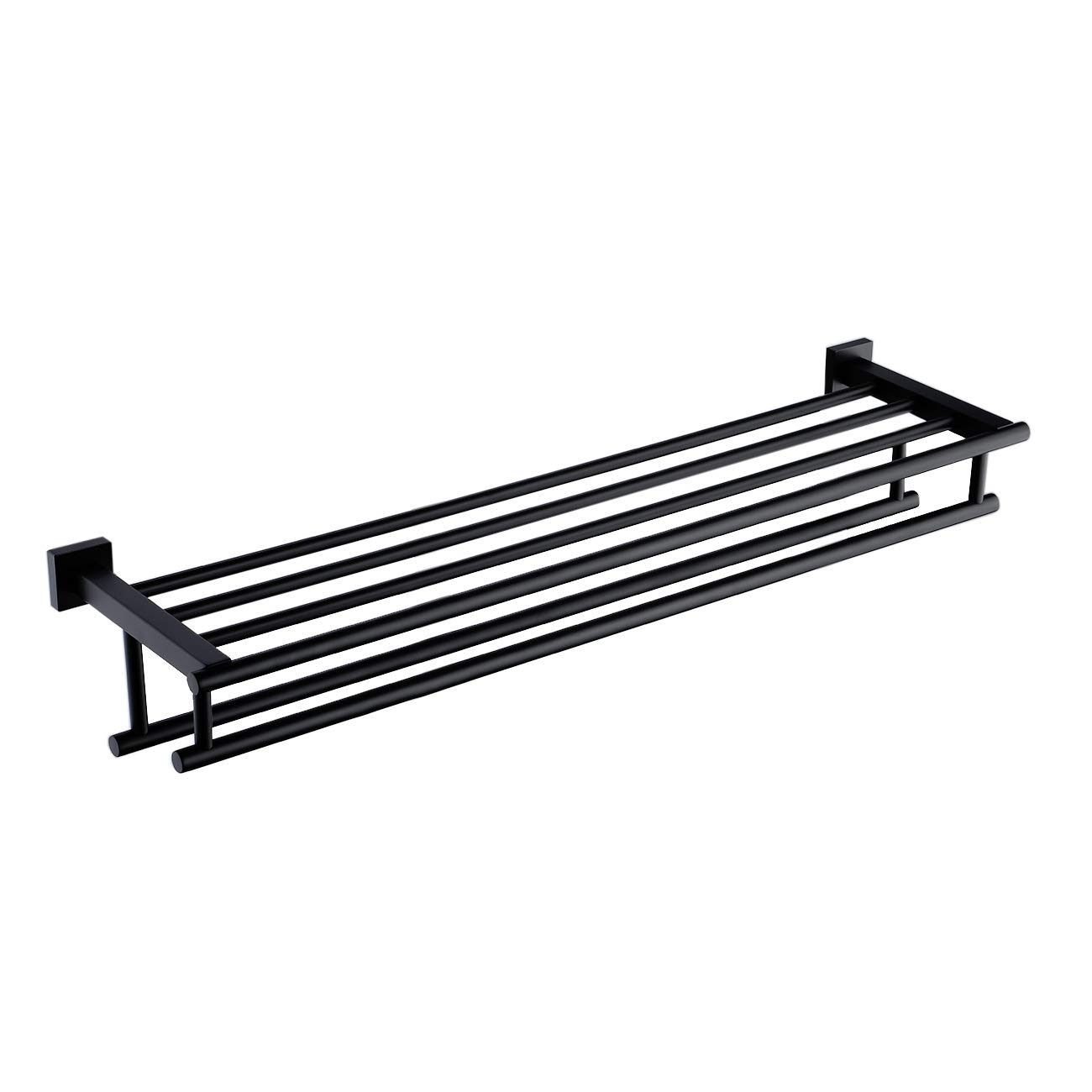 KES Bathroom Towel Rack with Double Towel Bar 30-Inch Hotel Towel Shelf SUS304 Stainless Steel Modern Wall Mounted Holder Matte Black, A2112S75-BK