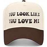Funny Gag Trucker Hat You Look Like You Love Me -Embroidery Funny Hats Adjustable Baseball Cap for Men WomenBlack