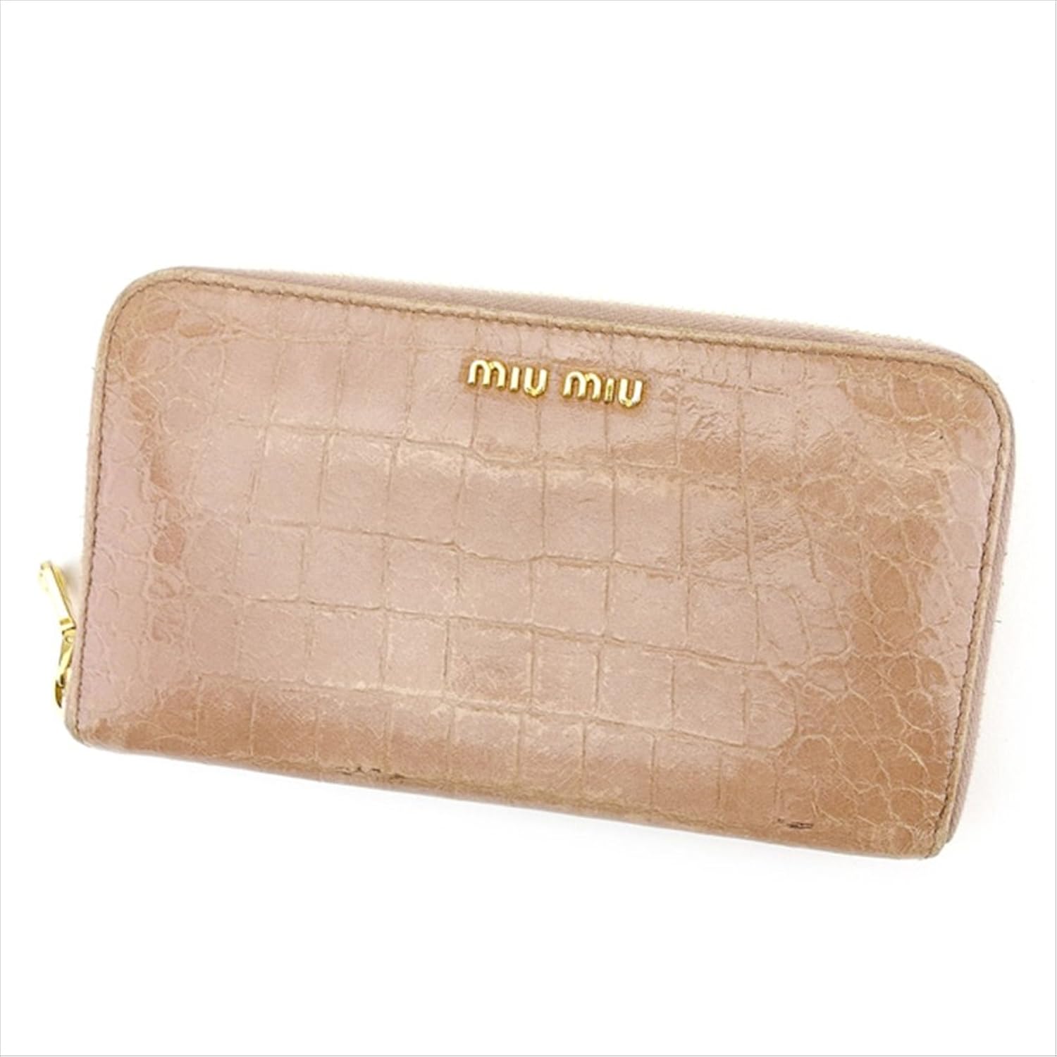 オープニング大放出セール ミュウミュウ Miu Miu ラウンドファスナー財布 長財布 レディース 中古 T757 B0772pytnt Hermescolleges Ca