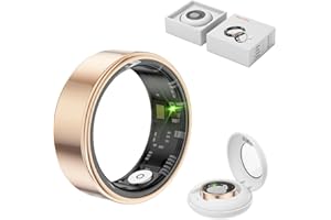 Comforniture Smart Ring Health Tracker, Anillo Inteligente Para Hombre, Health Rings for Women & Men, Long Lasting Batteries Sleep Ring, Waterproof Fitness Tracker (Gold, 12#)