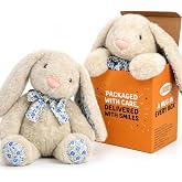 LEAVORES Bunny Stuffed Animal, 17 Inch Soft Cuddly Plush Bunny Toy Gift | Hypoallergenic polyester filling, soft plush fur, gift-ready packaging, Easter, birthday &amp; Christmas gift