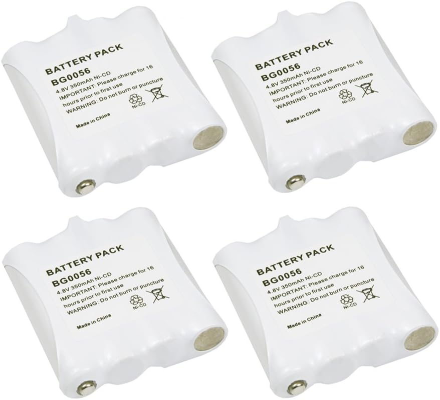 4 Pack Fenzer Replacement Two-Way Radio GMRS/FRS Rechargeable Battery for Midland BATT6R BATT-6R LXT-276 LXT-314 LXT-317 LXT-318 LXT-319 LXT-320 LXT-322 LXT-323 LXT-324 LXT-330 LXT-335