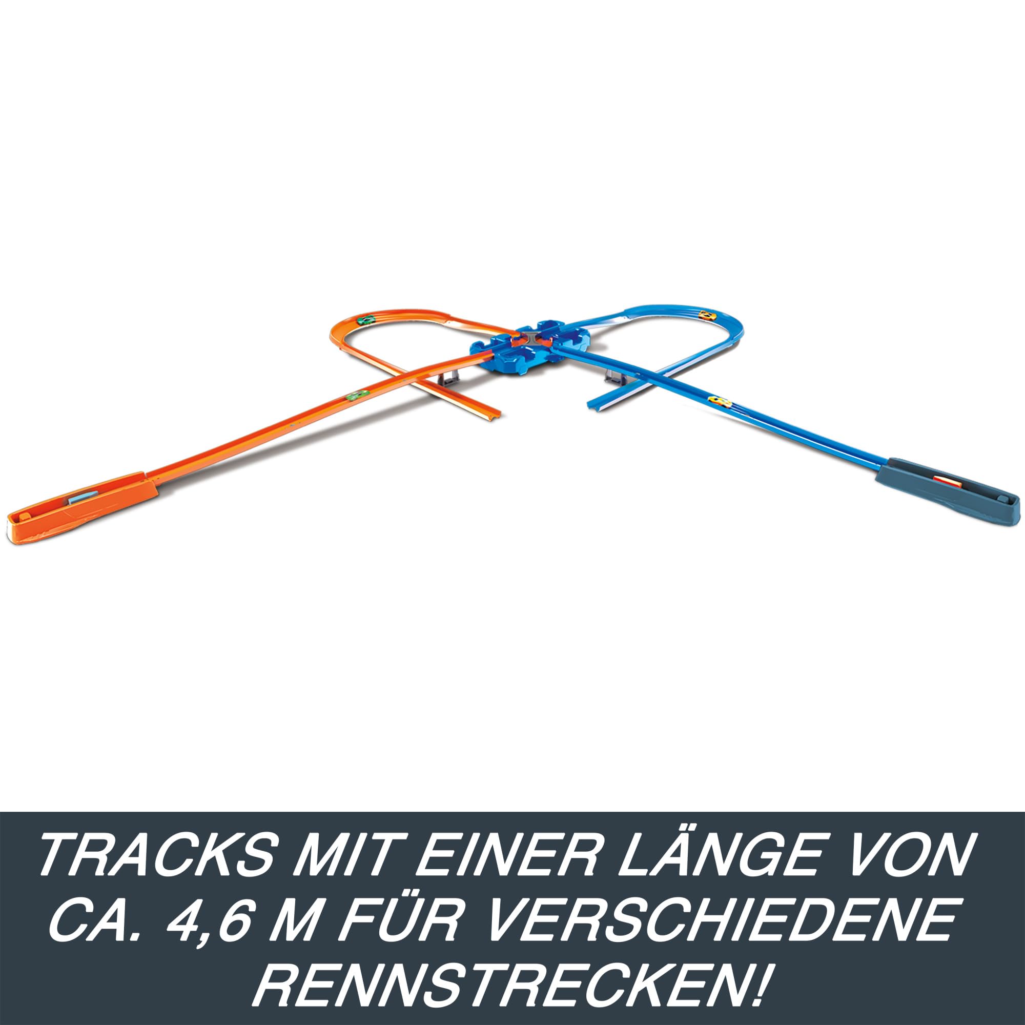 Hot Wheels Bahn Track Builder, Autorennbahn Bauset für Hot Wheels Autos, inkl. 2 Spielzeugautos, Spurwechsler, steile Kurven, Crashzone, Auto Spielzeug, Spielzeug ab 4 Jahre, GGP93 3