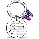 igvean Christian Gifts for Women Bible Verse Gifts Purple Butterfly Keychain Baptism Favors Inspirational Religious Gift for Women Friends Bestie Mother Bible Accessories