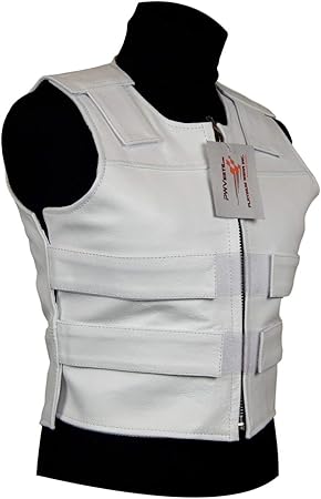white motorcycle vest