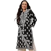 Ada Indian Hand Embroidered Chikankari Cotton Kurta Kurti Tunic for Women A411403