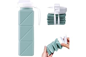 Collapsible Water Bottles 620ml, Reusable Silicone Foldable Travel Water Bottle, BPA-Free Portable Leak Proof for Cycling Gym