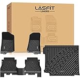 LASFIT Floor Mats & Trunk Mat for Jeep Wrangler JL 2018-2025 2026 4 Door Cargo with SUBWOOFER, All Weather TPE Custom Cargo Mat Fit for Flat Load Floor Gas Type (Not for JK/Not PHEV/Not 2-Door)