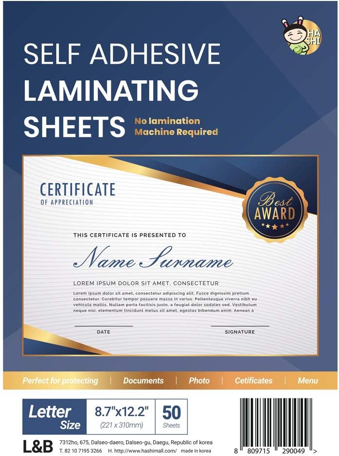 No Heat Laminating Sheets Self Sealing A4 Size, (23 x 30 cm), 100 Micron Thickness