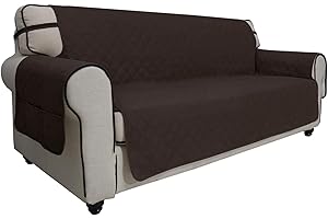 Easy-Going Sofa Slipcover Oversized Sofa Cover Waterproof Couch Cover Furniture Protector Cover Pets Covers Washable Non-Slip Fabric Pets Dog (Oversized Sofa, Chocolate)
