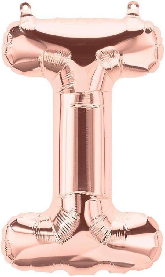 DecorativeConceptsUK 16" ROSE GOLD LETTERS & NUMBERS BALLOONS BIRTHDAY ANNIVERSARY DECORATION (16" ROSE GOLD LETTER - I)