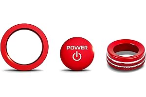 for Toyota Prius 2023-2026 Accessories, 3-Pieces Aluminum Alloy Knob Covers Trim Kit - Fits Push Start Button & Volume, Interior Upgrade, Knob Protection & Easy Operation - DvlynAuroa (Red)