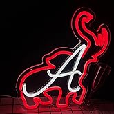 University Alabama Neon Sign for Wall Decor University Football Team Neon Light Football LED Signs Sports Signs for Man Cave Red Dorm Decor for College Students Graduation Gifts for Students