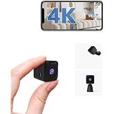 AOBOCAM HD Mini Camera for Indoor Security with App Control Motion Detection &amp; Night Vision Wireless WiFi Rechargeable Pet Camera for Home/Office 24/7 Cycle Save (Dark Black-4K)