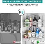 Yazoni Corner Shower Caddy No Drilling Adhesive Shelf 2 Pack Rustproof Stainless view 4