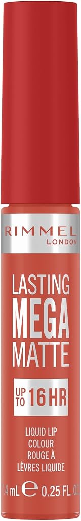 Rimmel Lasting Mega Matte Liquid Lipstick 600 Coral Sass 7.4ml Vegan