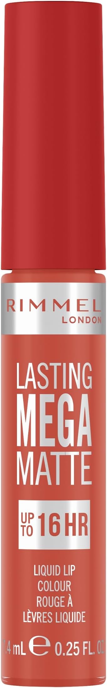Rimmel Lasting Mega Matte Liquid Lipstick 600 Coral Sass 7.4ml Vegan