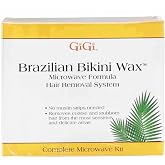 GiGi Brazilian Bikini Wax - Microwave Formula Hard Wax Kit for Sensitive Skin, Strip-Free Hair Removal for Bikini Area &amp; Body, At-Home Waxing Kit