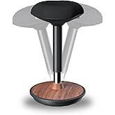 ERGO COLLECT Adult Wobble Stool - Anti-Fatigue Standing Desk Stool with 360&deg; Rocking Non-Slip Curved Base, Height Adjustable 22-32 Inch Standing Chair for Home &amp; Office,Walnut