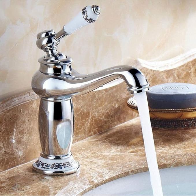 Grifo de baño Tratamiento de superficie de cromo pulido Patrón de