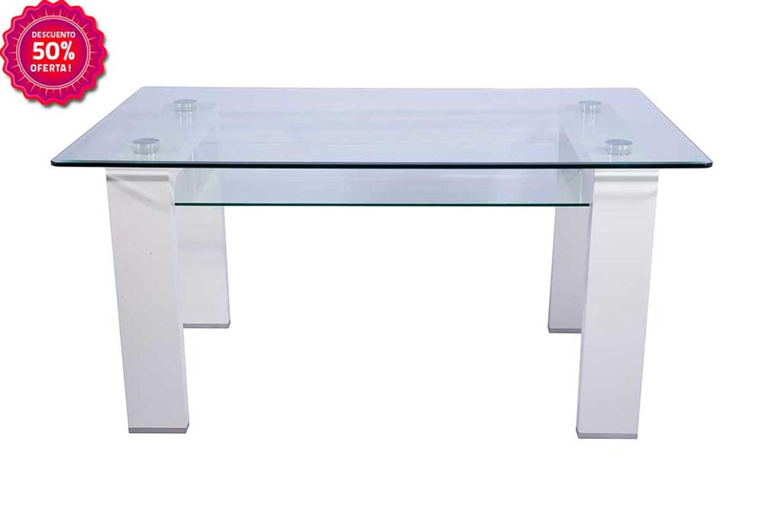 Mesa de salón comedor cristal templado cm