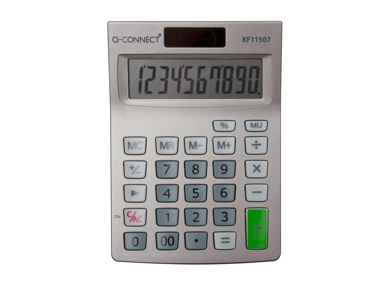Desktop Calculator Q-CONNECT 10-digit 102x140 Mm Grey/Office Appliances And Machines/Type-10-digit Display/Kind-Dual Power Supply System/Material-Plastic/Colour-Grey/Size-N/D