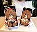UnnFiko iPhone 6 Glitter Case, 3D Teddy Bear Brown iPhone 6s Bling Cute Soft Silicone Rubber Protective Case for Girls Finger Ring Stand (Ring Bear 1)
