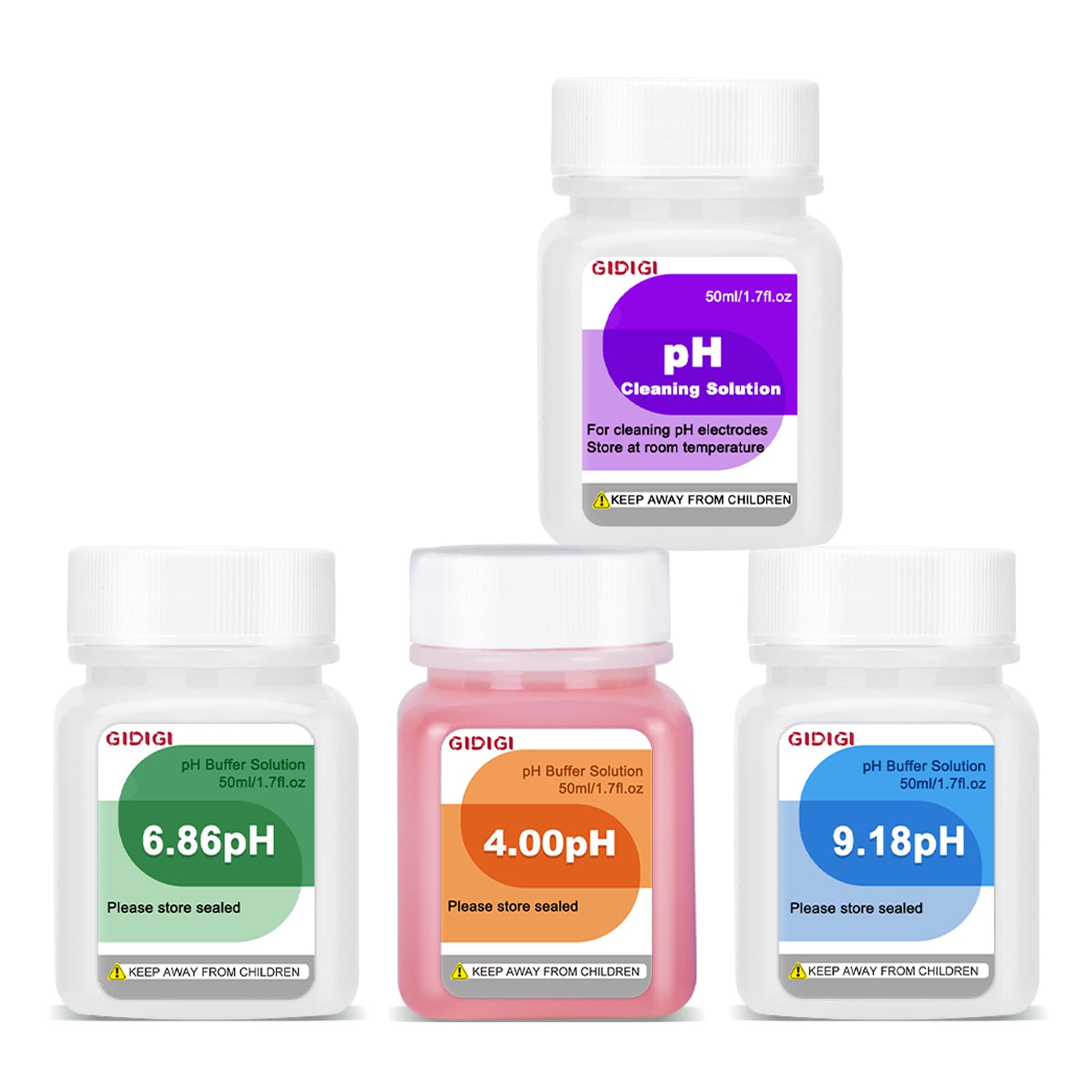 pH Calibration Solution Kit (4,7,10 Buffer Solution) & Electrode...