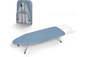 Table Top Ironing Board, RAINHOL Small Folding Iron Board Portable with Non-Slip Feet, Travel Compact Ironing Table for Dorm and Small Space, 31"x12", Blue