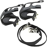 Reicyfang Bike Pedals, Bike Bicycle Toe Clips Cage Indoor Exercise Indoor Bike Pedal Adapters, Toe Clips Universal Replacement Parts with Strap Belts, Bicycle Pedal Foot Cover Plastic Bike Pedals