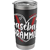 Baseball Grammie Heart Grammie Of A Baseball Player Grammie Stainless Steel Insulated Tumbler