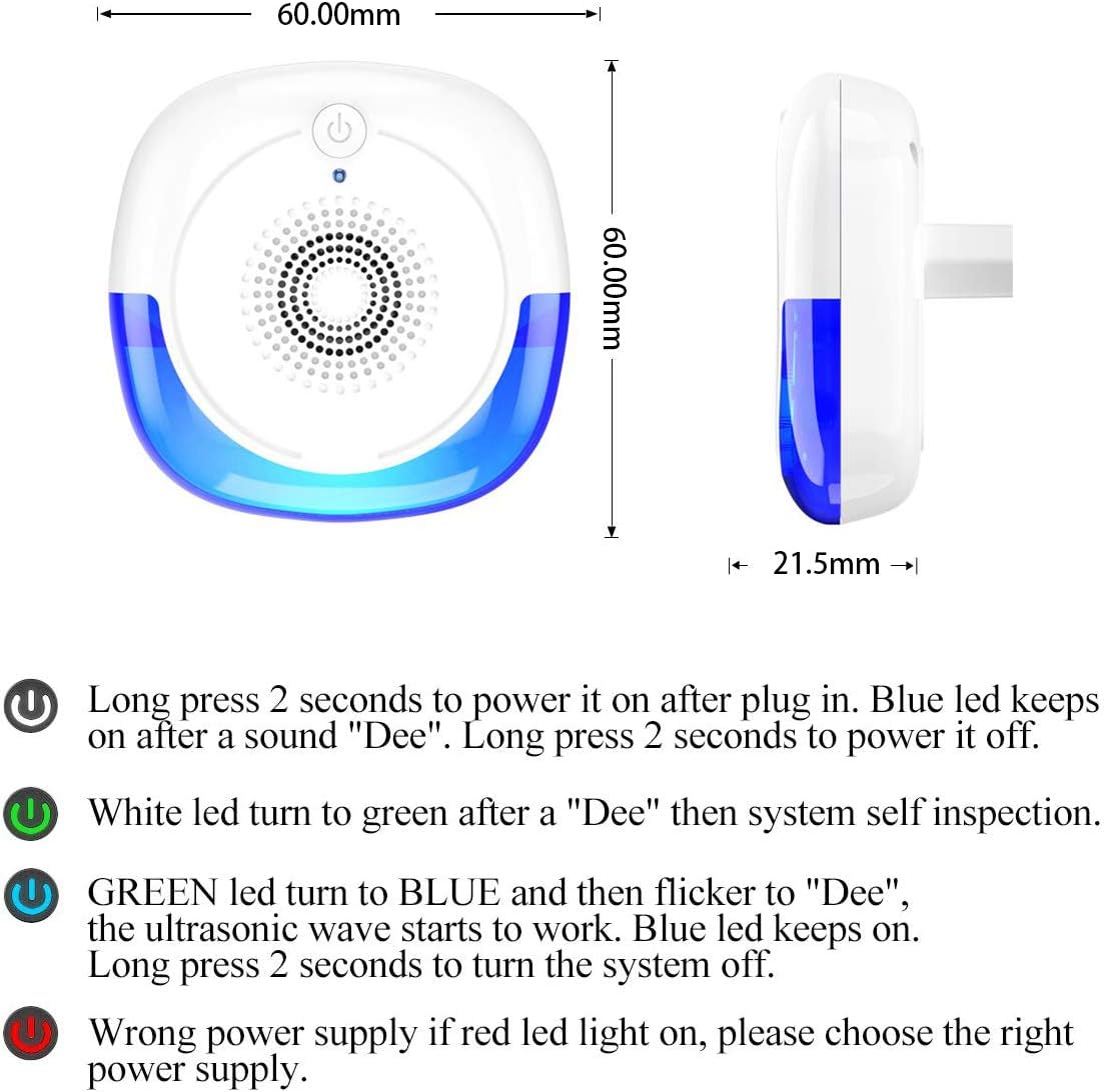 Ultrasonic Pest Repeller, 2020 Upgraded Pest Repeller Plug in Pest Control Indoor Bionic Wave Insect Repellent, Effective for Mouse, Mice,Rat, Mosquitos, Flies, Wasps,Spiders, Fleas, Cockroaches - Image 5