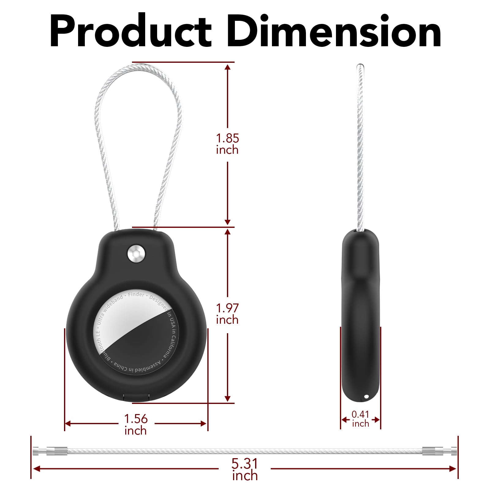 SPGUARD 4 Stück AirTag Hülle(1 st/2nd Generation) Kompatibel mit Apple AirTag Schlüsselanhänger, Air Tag Anhänger Secure Halter mit Kabel, AirTags Lock Case für Schlüssel, Gepäck, Rucksäcke & mehr 8