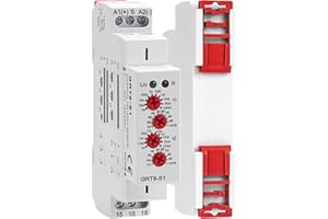 SEZBAIFLES Asymmetric Cycle Timer Relay AC DC 12V-240Volt 16A, SPDT Mini Adjustable Repeat Cycle Time Relays Switch ON Off GRT8-S1, Electronic Timer Relay 10-Position from 1S to 1 Minute to 100 Days in Din Rai