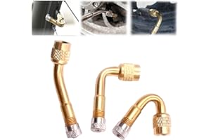 ROTTIPE Brass Tire Valve Extension Adaptor - 45°, 90°, 135° Multi-Degree Extensions for Cars, Motorcycles, and Bikes - Universal Tire Inflator Nozzle Extenders