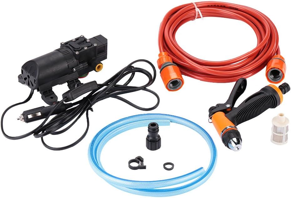 TOPmountain High Pressure Pump Car Washer Pump Portable 130PSI DC 12V Kit Tool