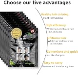 MQUPIN Instant Hair Dye Shampoo 10 Pcs Black 2-in-1 Natural Ingredients Lasts view 7