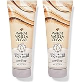 Bath and Body Works Moisturizing Body Wash with Shea Butter and Cocoa Butter 10 FL Oz / 296 ML - 2 Pack (Warm Vanilla Sugar)