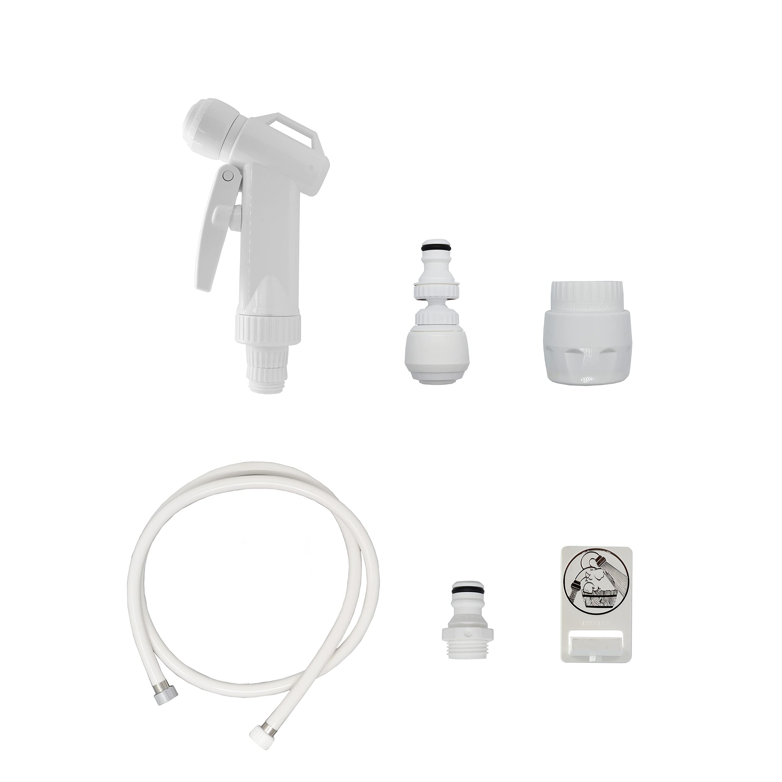 Siroflex 2013/2S Shower Kit Bidet-Wc Made in Italy | Sink Hand Shower with Quick Connector | Kitchen Sink Hand Shower | Bathroom Faucet Tap Sprayer with Swivel for Cleaning Toilet
