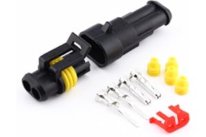 2 Pin Way Waterproof Electrical Wire Connector Plug 1.5mm Terminals Heat Shrink Quick Locking Wire Harness Sockets for Auto M