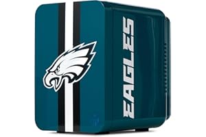 Ukonic NFL Philadelphia Eagles 6-Can Mini Fridge – 4L Thermoelectric Cooler, AC/DC Powered, Portable, Team Logo, for Home, Car, Tailgates & Travel