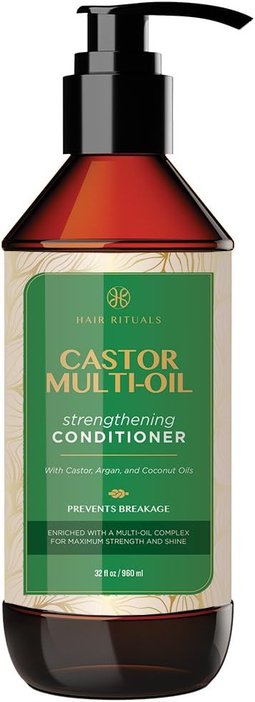 Hair Rituals Castor Multi Oil Strengthening Conditioner with Organic Argan & Coconut Oil - Complex for Maximum Strength & Shine, Prevents Breakage for all Hair Types 32oz / 960ml