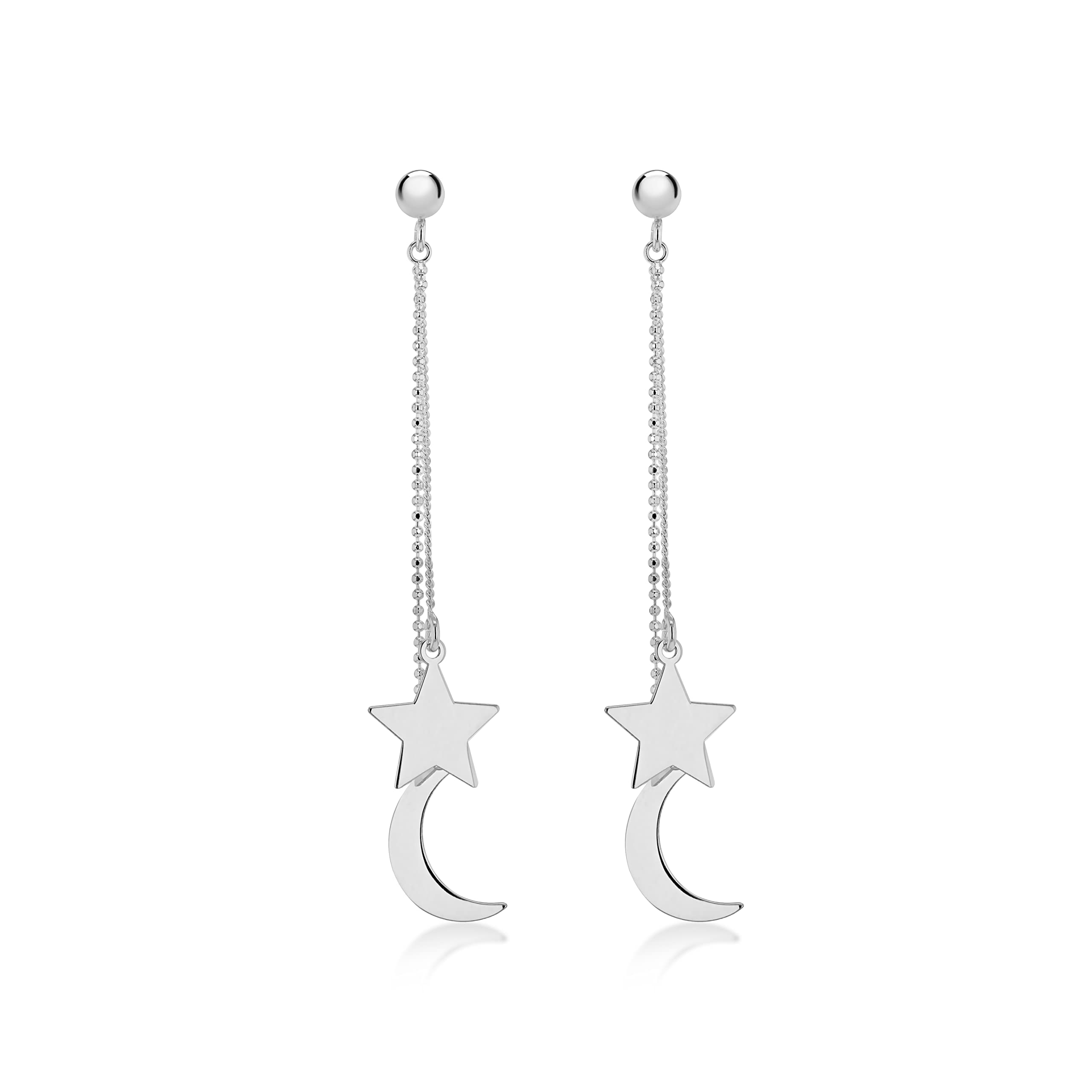 Tuscany Women 925 Sterling Silver Dangle & Drop Earrings of Length 6.55cm