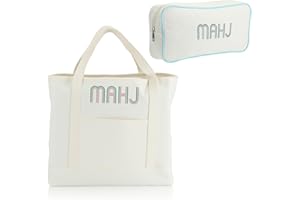 SilTriangle 2 Pcs Embroidered Mahjong Canvas Tote (large & Extra Large) Empty Tiles Tote Embroidered Tile Bag for Mahjong Lover Accessories Overnight