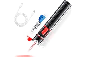 BOLTBLAZE Visual Fault Locator 50KM - Rechargeable VFL Fiber Optic Tester Kit Include Single Mode 9/125um FC Male to LC Female Adapter, Fiber Optic Lights for Network Cable