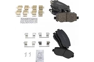 TRQ Front and Rear Brake Pad Set Ceramic Compatible with 2015-2017 Chrysler 200 2014-2019 Jeep Cherokee